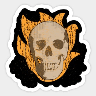 Flaming Skull Ghost Rider Vintage Sticker